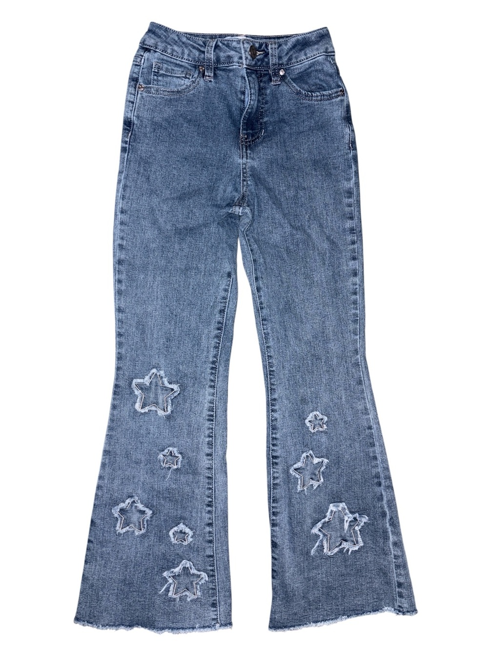 YMI Blue Star-Appliqué Flared Jeans